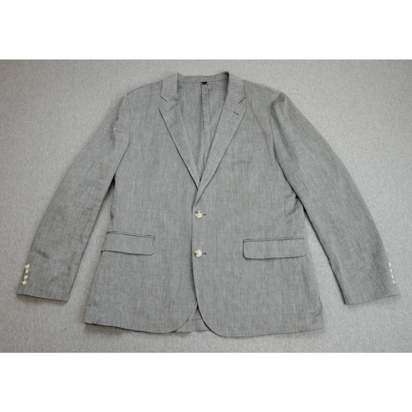 J Crew Blazer Mens 44R Gray Cotton Blend Somelos Ludlow Stretch Unstructured - Picture 2 of 11